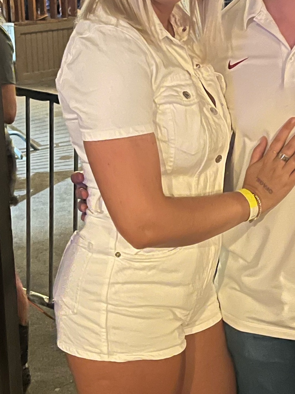 Zara White Denim Romper